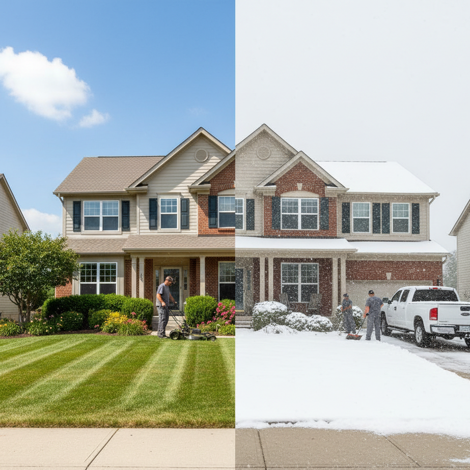 Landscaping and snow removal service area map